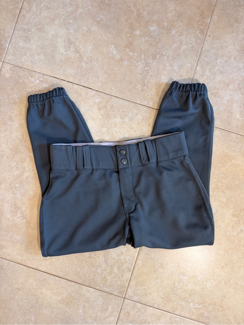 Champro Girls Softball Pants Size Small Gray Belt Loops Elastic Leg Stretch